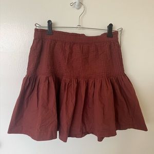Anthropologie Eula Pintucked Mini Skirt